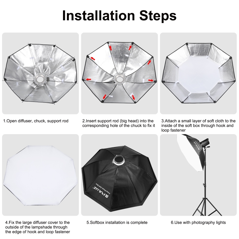PULUZ-Caja difusora octagonal  - Photography Lighting Flash reseña y precio